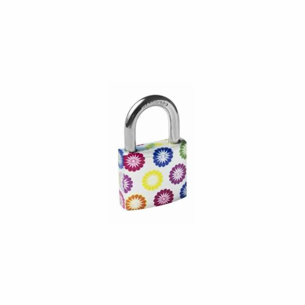 Zámek visací 40 mm dekor Tokoz Flower (3 klíče)