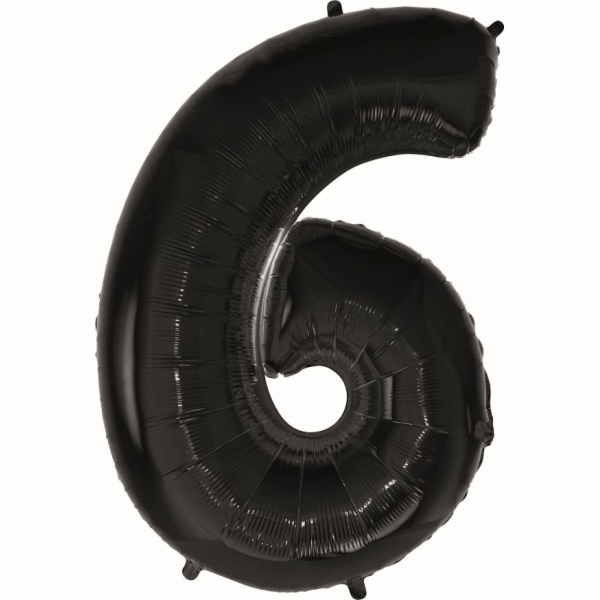 Balónek GoDan Foil CYFRA 6, B&C, černý - 92 cm