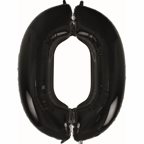 Balónek GoDan Foil CYFRA 0, B&C, černý - 92 cm