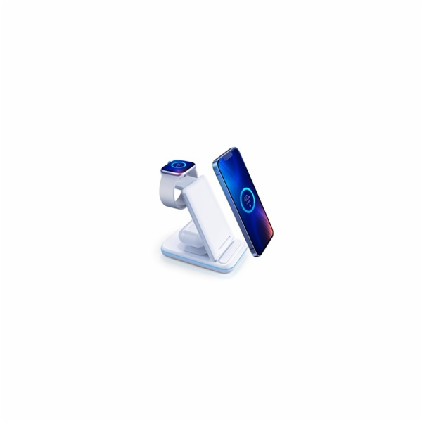 3mk nabíjecí stojánek - Hyper Wireless Charger 3w1 15W, bílá