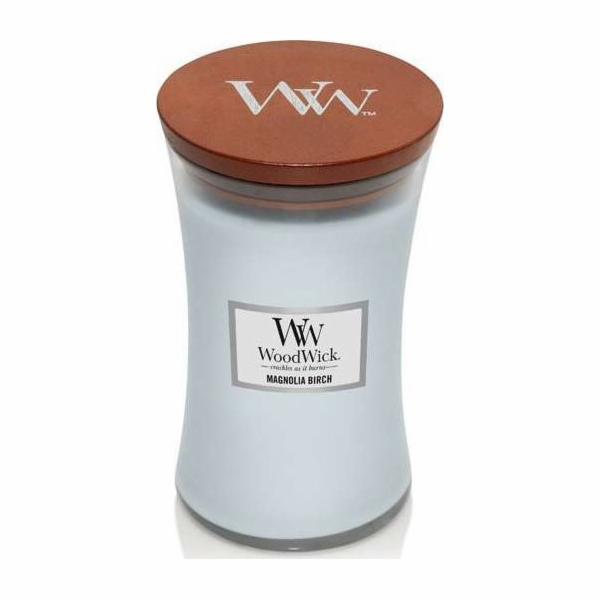 Svíčka oválná váza WoodWick, Magnolie a bříza, 609.5 g