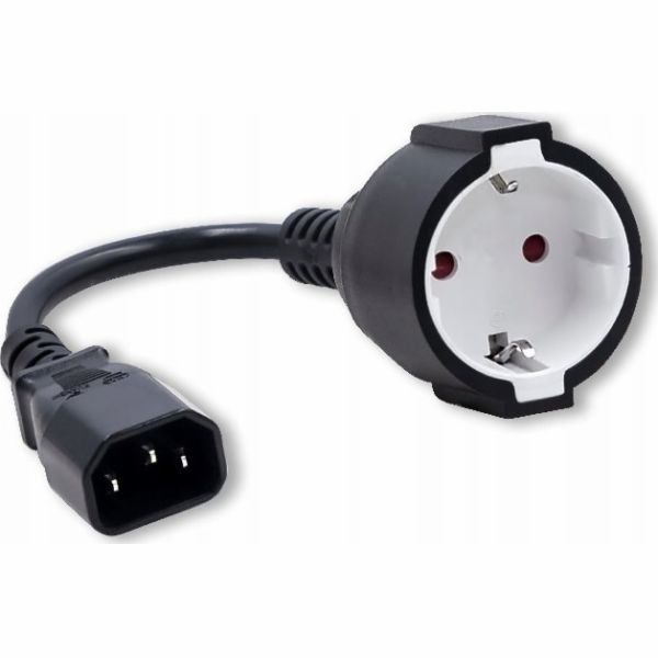 Qoltec IEC 320 C14 / adaptér SCHUKO | 0,15 m