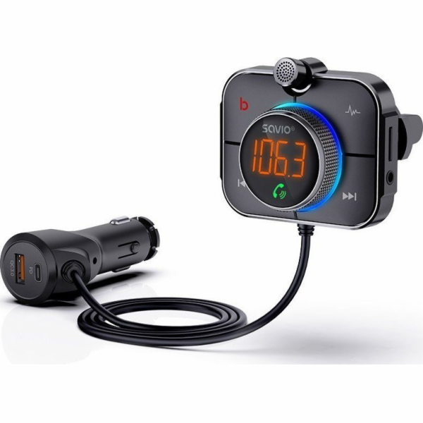 Savio TR-14 Transmiter FM z Bluetooth i ładowarką PD 87,6...