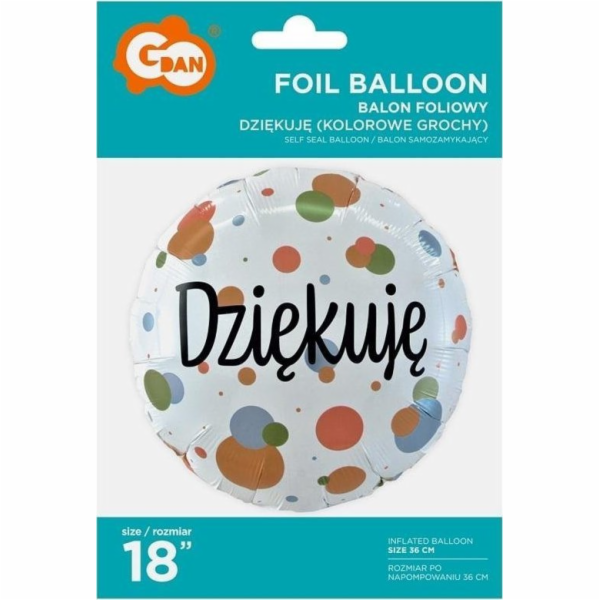 GoDan fóliový balónek Děkuji