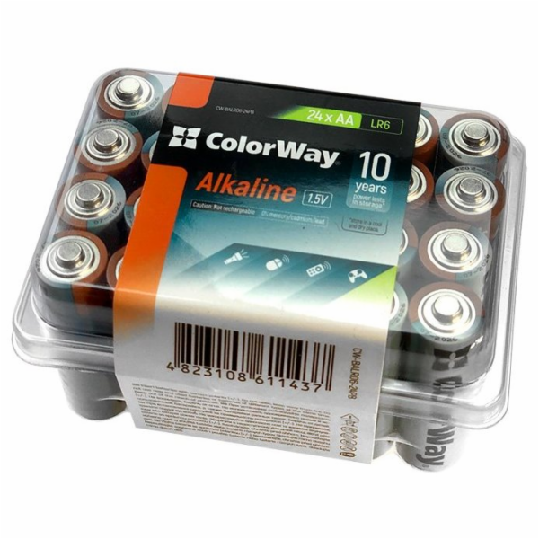 Colorway alkalická baterie AA/ 1.5V/ 24ks v balení/ Plast...