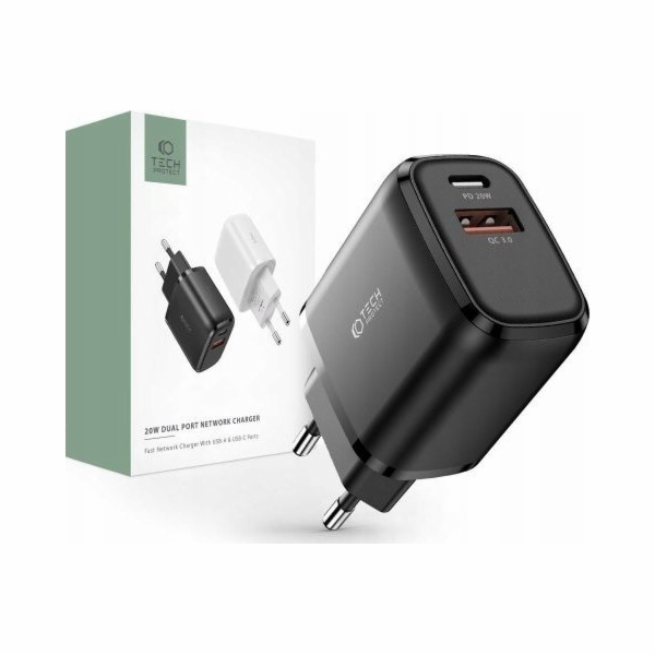 Tech-Protect Tech-Protect C20W 2-port síťová nabíječka PD...