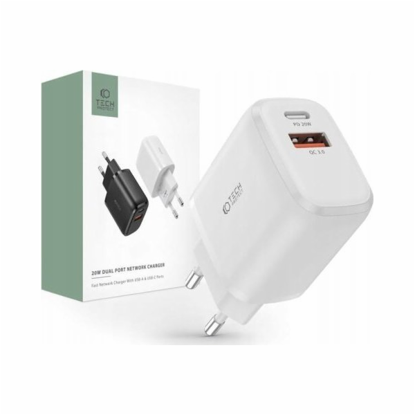 Tech-Protect Tech-Protect C20W 2-port síťová nabíječka PD...