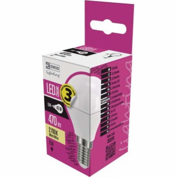 Emos LED žárovka 6W E14 470lm 2700K BLOBE CLASSIC ZQ1220