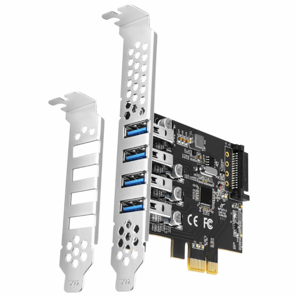 AXAGON PCEU-43RS, PCIe řadič, 4x USB 3.2 Gen 1 port, 5 Gb...