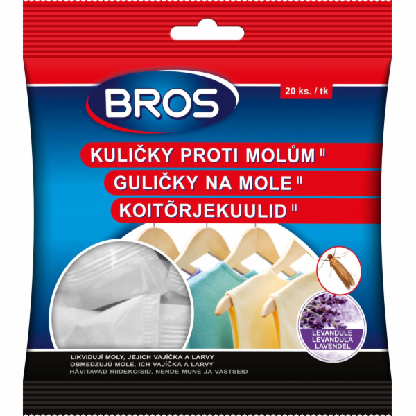 Kuličky proti šatním molům 20 ks levandule BROS