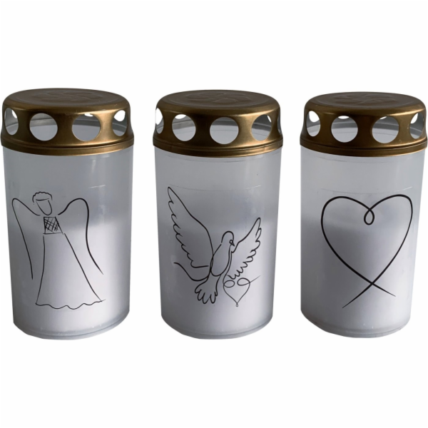 Svíčka hřbitovní s víčkem s motivem 100 g