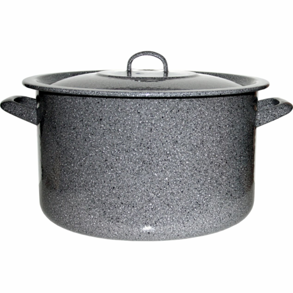 Hrnec smalt 16 cm/2,3 l s poklicí dekor kámen