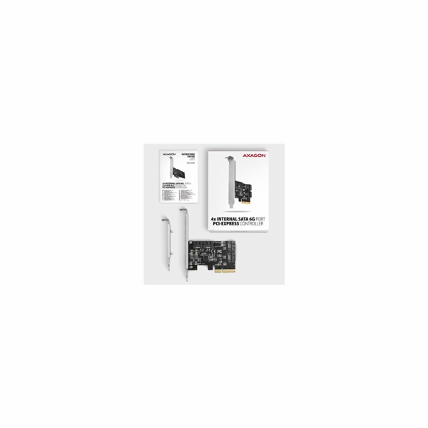 AXAGON PCES-SA4X4, PCIe řadič - 4x interní SATA 6G port, ...