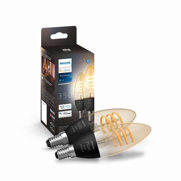 Philips Hue LED Kerze E14 White Ambiance 4,9W 2er Set