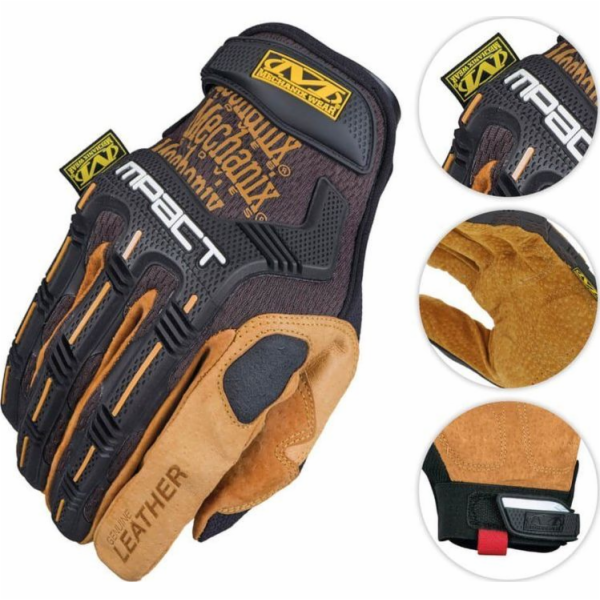 Mechanix Wear Kožené rukavice Mechanix Wear M-Pact Black-...
