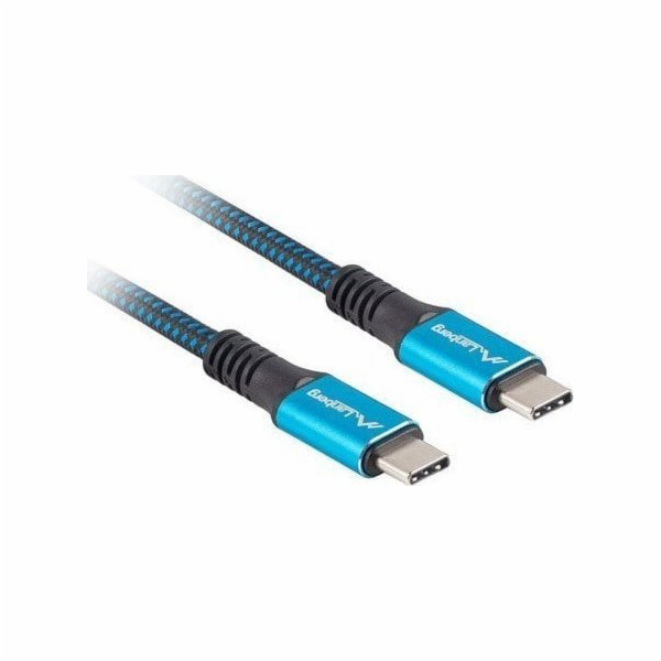 Lanberg USB-C M/M 4.0 kabel 0,5m 100W 8K 30Hz modro-černá
