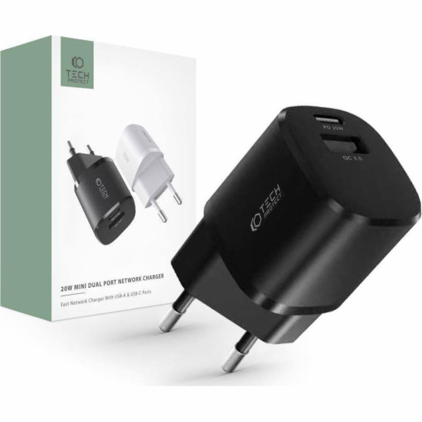 Nabíječka Tech-Protect 1x USB-A 1x USB-C 3A (THP1555)