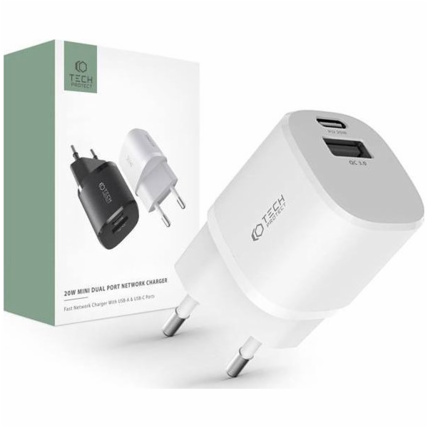 Tech-Protect Charger Tech-Protect C20W Mini 2-Port Networ...