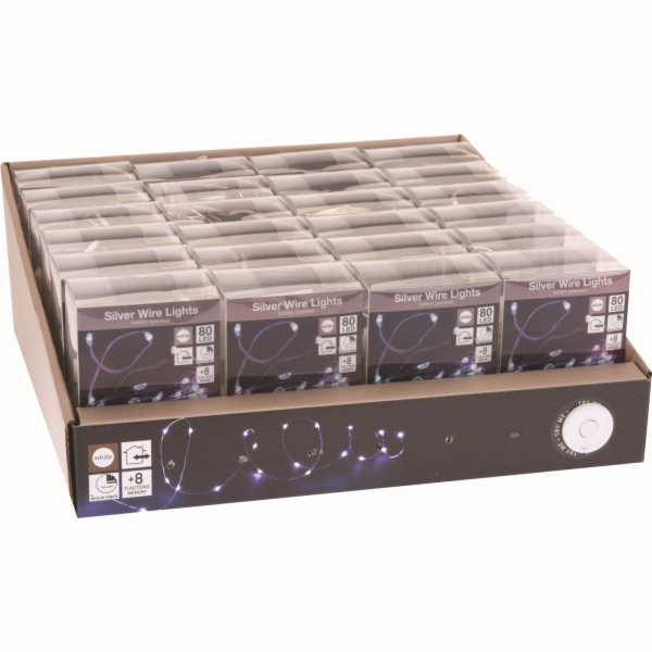 Světla vánoční-řetěz 80 LED žárovek bílá vnitřní i v