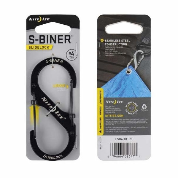 Nite Ize S-Biner SlideLock Karabina #4 z nerezové oceli č...