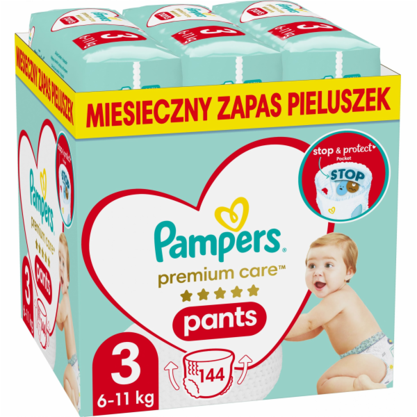 PAMPERS Premium Kalhotkové pleny velikost 3, 6-11kg, 144ks