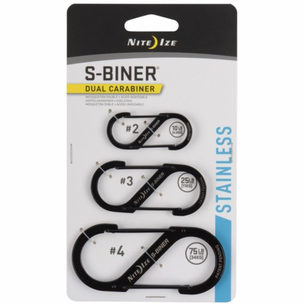 Nite Ize Carabiner S-Biner Dual z nerezové oceli černá 3 ...