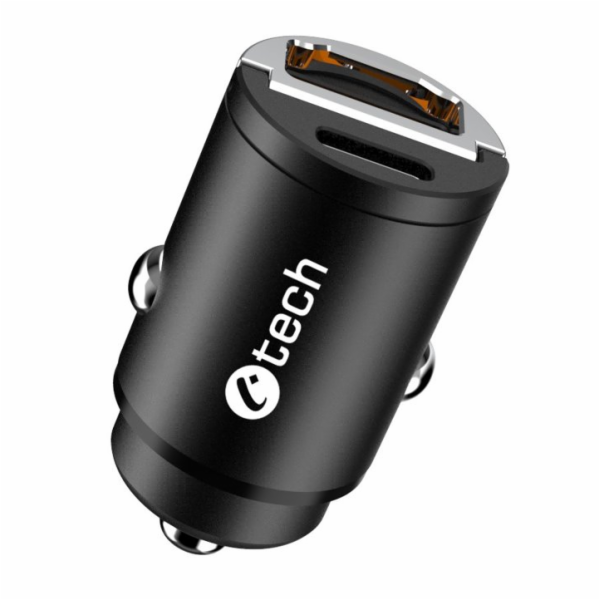 C-TECH nabíječka USB do auta UCC-02, 1x Type C + 1 x Type...