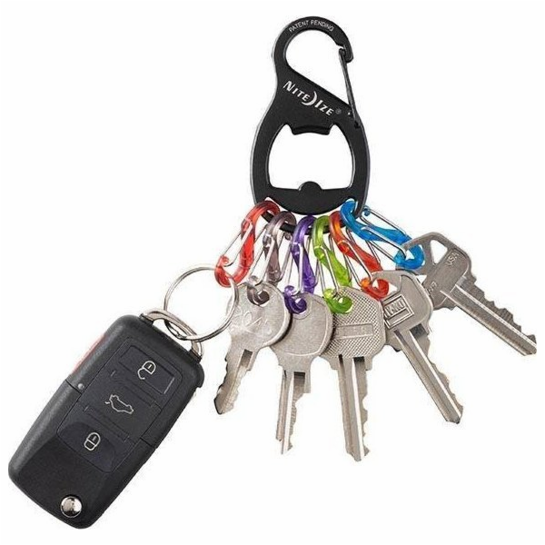 NiteIze Karabina s otvírákem Nite Ize KeyRack Black