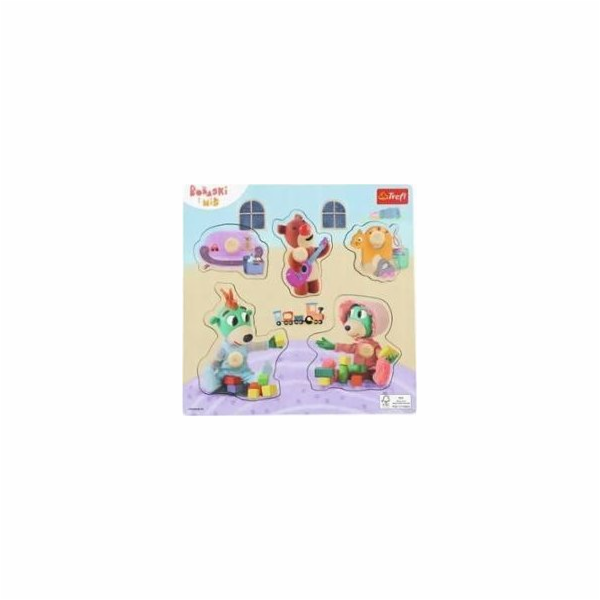 Trefl Dřevěné puzzle pro děti ze dřeva Bobaski a Medvídek