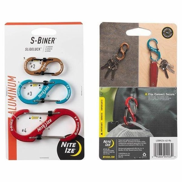 Sada pušek NiteIze. se zámkem Nite Ize S-biner S ALU 3PK