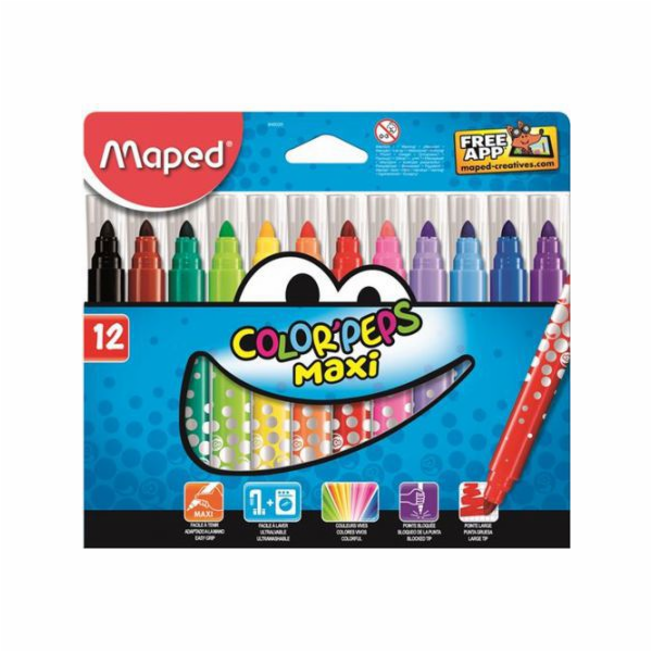 Maped Colorpeps maxi trojúhelníkové značky 12 barev (205572)