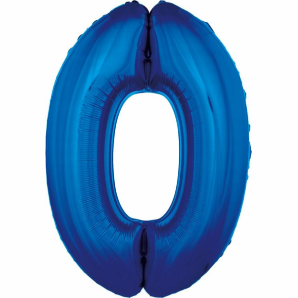Balónek GoDan Foil "Číslo 0", modrý, 92 cm