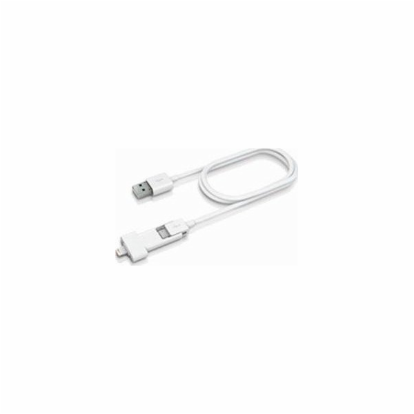 Innergie USB kabel USB-A - microUSB + Lightning 0,8 m bíl...