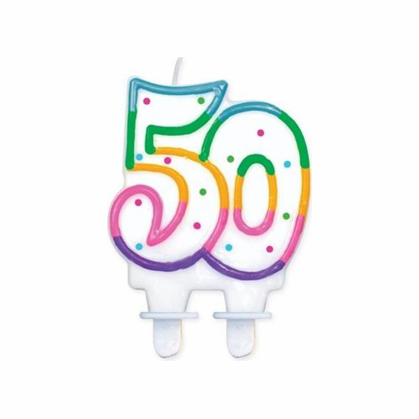 Svíčka GoDan Number 50 s DOTS (8cm)