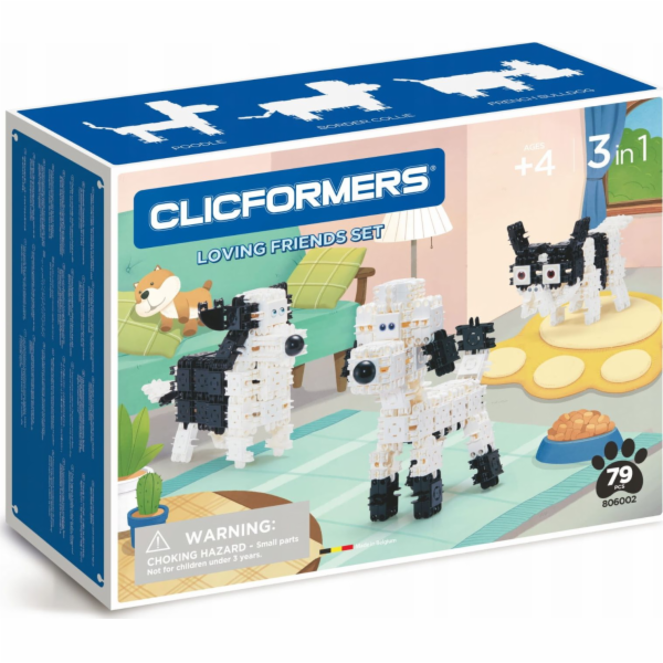 Clics Clicformers blokuje černobílé přátele 74 prvků