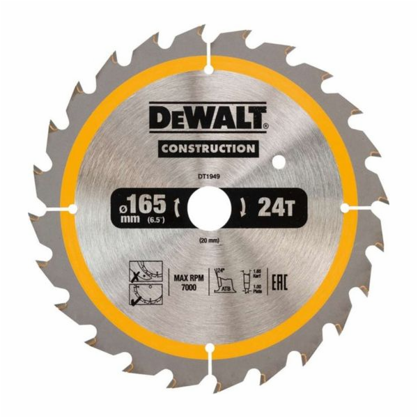 Dewalt kotoučová pila 165x20mm, 24 zubů (DT1949-QZ)