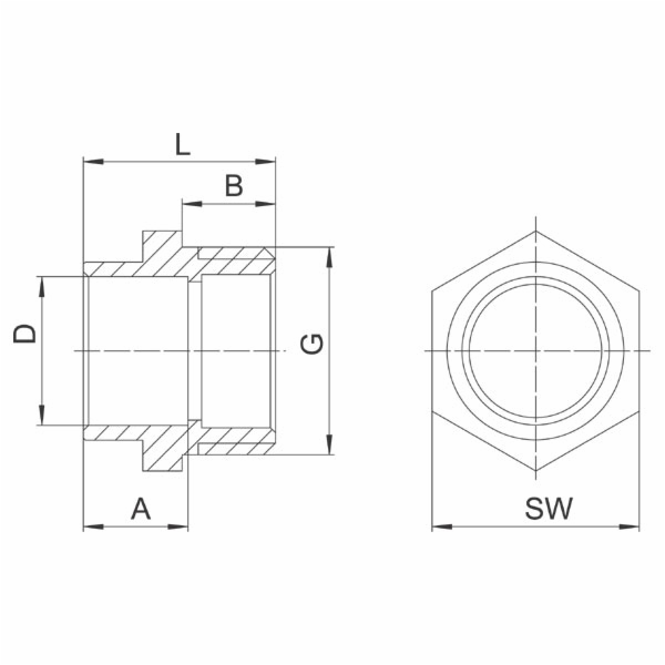 Ferro vsuvka adaptéru 1 x 28 mm mosaz (4243-2803)