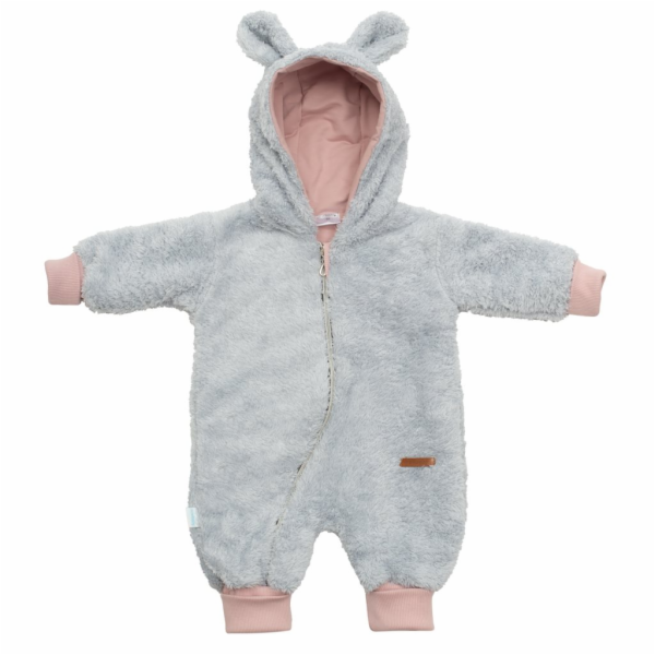 Luxusní dětský zimní overal New Baby Teddy bear šedo růžový