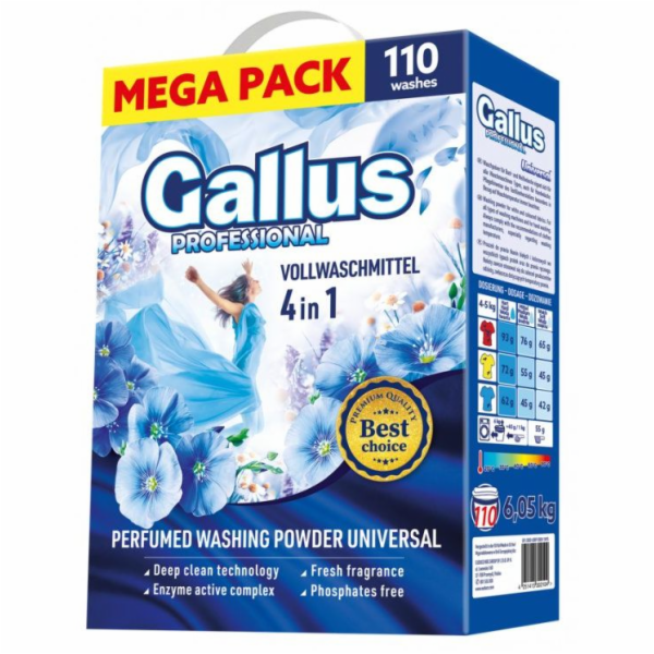 Prášek na praní 6,05 kg Gallus profesional univerzál 110 dá