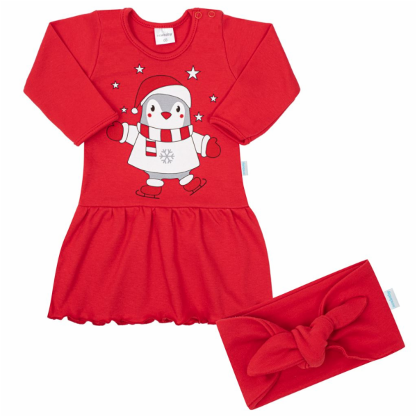 Kojenecké bavlněné šatičky s čelenkou New Baby Winter Pen...