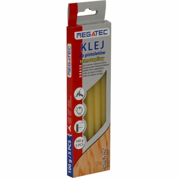 Megatec lepicí tyčinky na dřevo 11 mm x 200 mm žluté 5 ks...