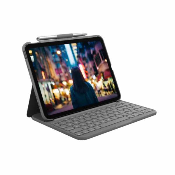 Slim Folio Keyboard Case pro iPad 10th Generation UK Grey