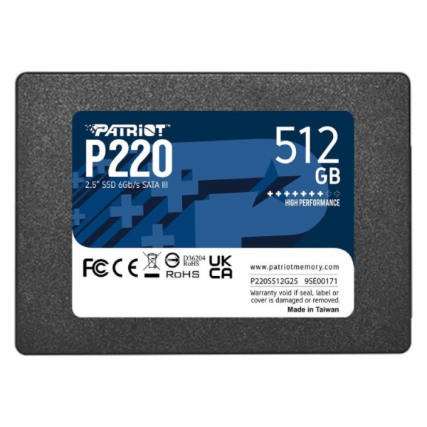 SSD disk Patriot P220 2,5" 512GB, SATA III