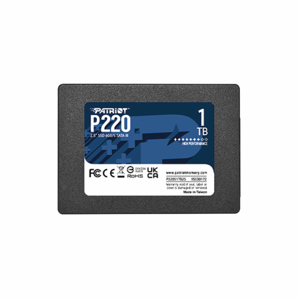 Patriot P220 1TB, P220S1TB25, SSD / Interní / 2,5" / SATA...