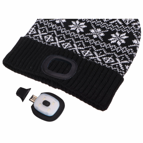 SIXTOL Čepice s čelovkou 180lm, nabíjecí, USB, univerzáln...