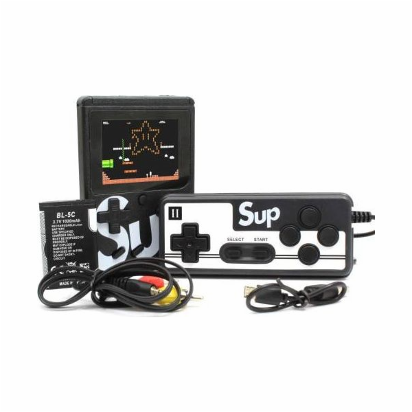Herní konzole Mini RETRO Sup 400, černá + podložka