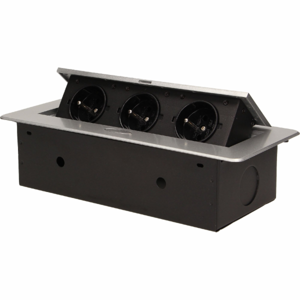 Orno Zásuvky zapuštěné do pracovní desky 3x230V Stříbrná ...