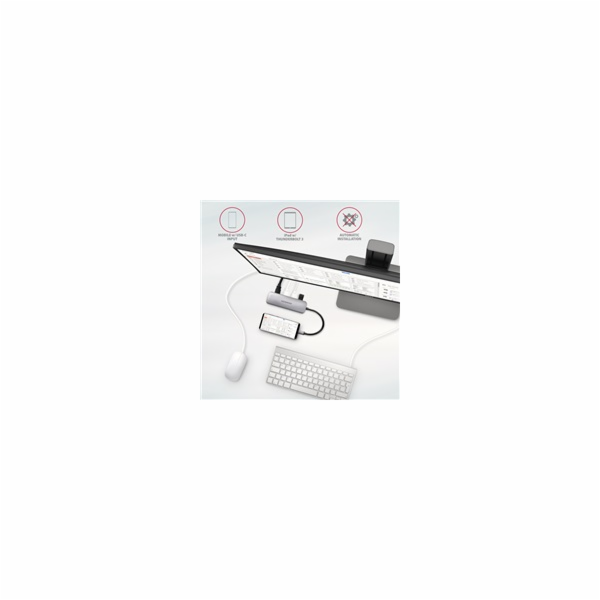 AXAGON HMC-HCR3A, USB 3.2 Gen 1 hub, porty 3x USB-A, HDMI...