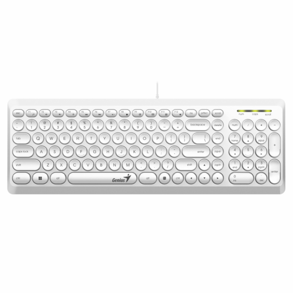 GENIUS klávesnice Slimstar Q200 White/ Drátová/ USB/ bílá...