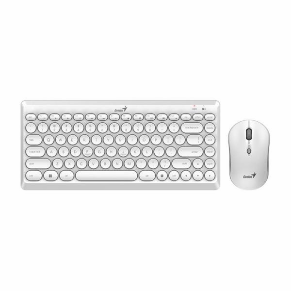 GENIUS set klávesnice s myší LuxeMate Q8000 White/ Bezdrá...